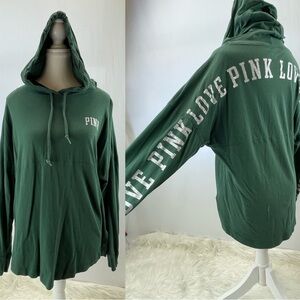 Victoria’s Secret PINK Oversized Pullover Long Sleeve T-Shirt Hoodie, XS
